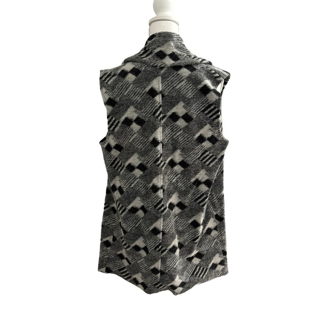 Willi Smith Wool Blend Vest Draped Front Waist Length Pockets Cozy Chic - Picture 5 of 10